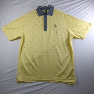 FootJoy Mens Large Yellow Short Sleeve Detroit Athletic Club Diamond Polo Shirt